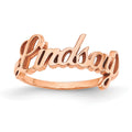 Sterling Silver/Rose-plated Name Plate Ring