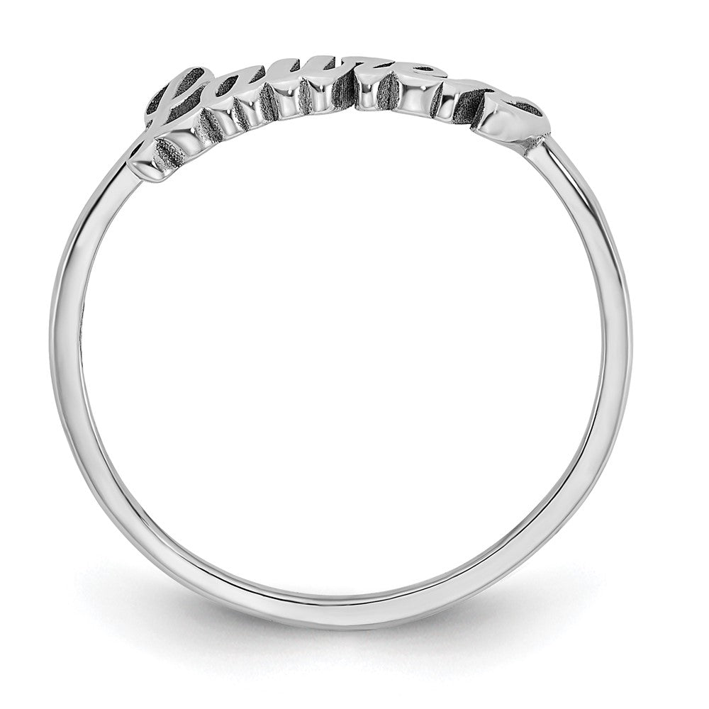 10k White Gold Name Plate Ring
