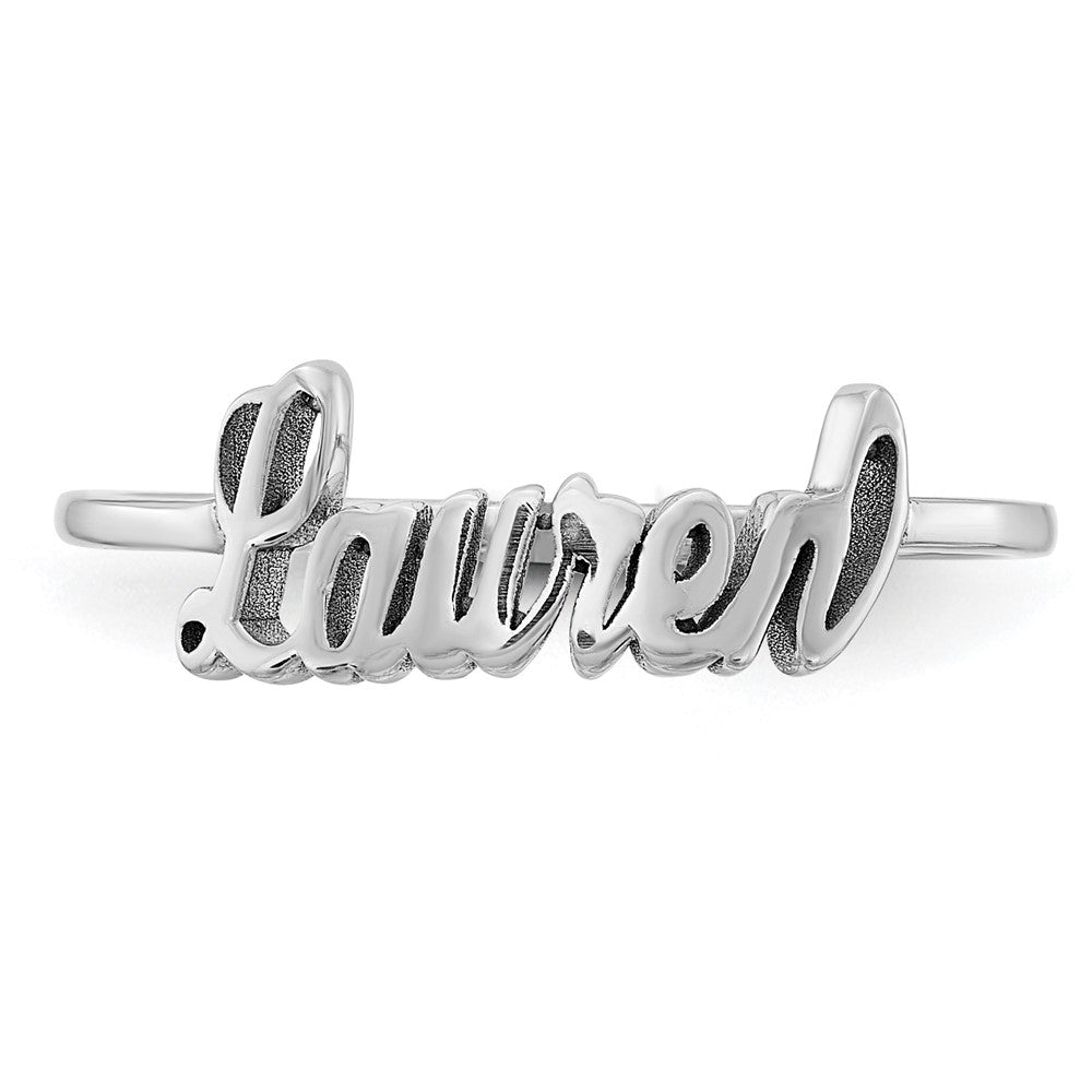 Sterling Silver/Rhodium-plated Name Plate Ring