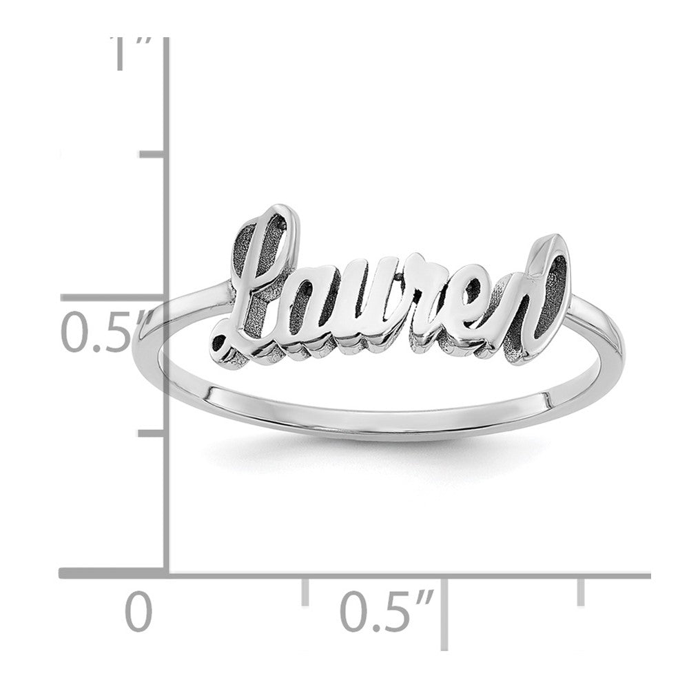 10k White Gold Name Plate Ring