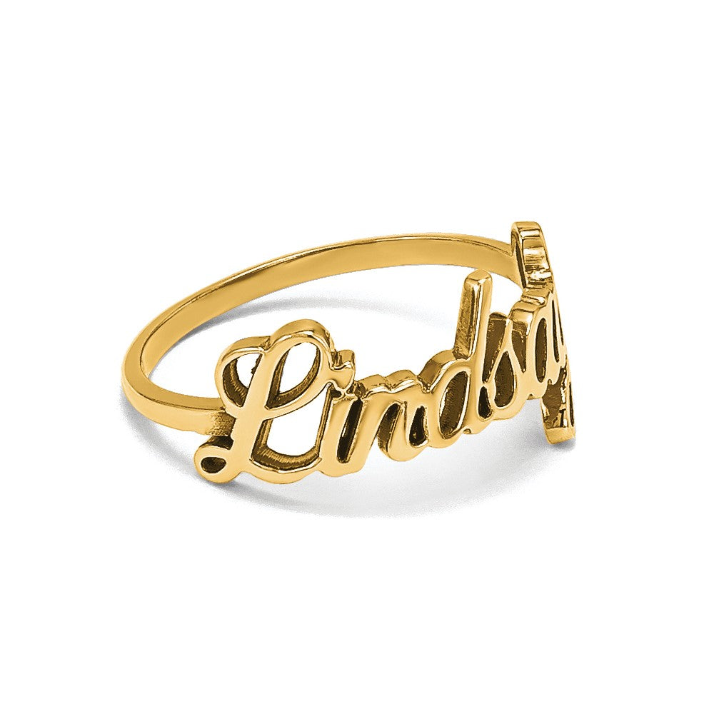 14k Yellow Gold Name Plate Ring