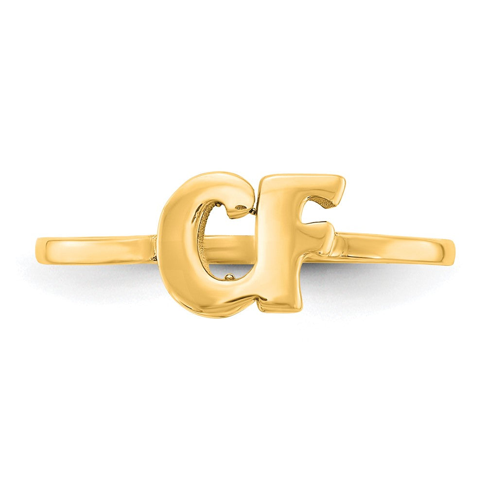 Sterling Silver/Gold-plated Script or Block Font Double Initial Ring