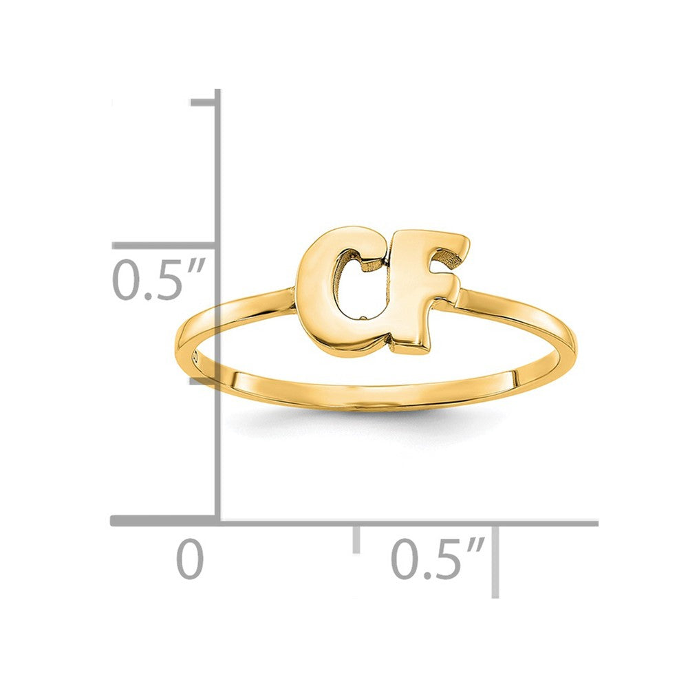 Sterling Silver/Gold-plated Script or Block Font Double Initial Ring