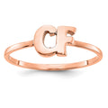 Sterling Silver/Rose-plated Script or Block Font Double Initial Ring