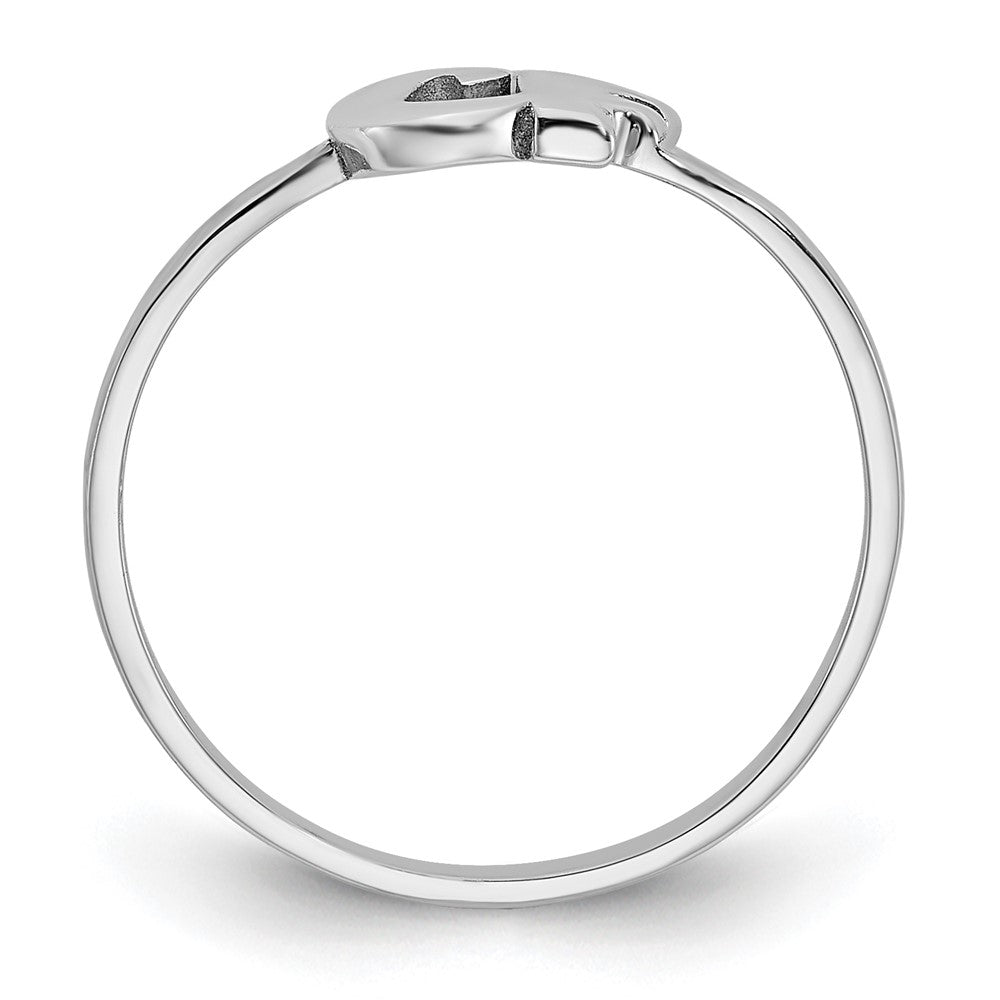 14kk White Gold Script or Block Font Double Initial Ring