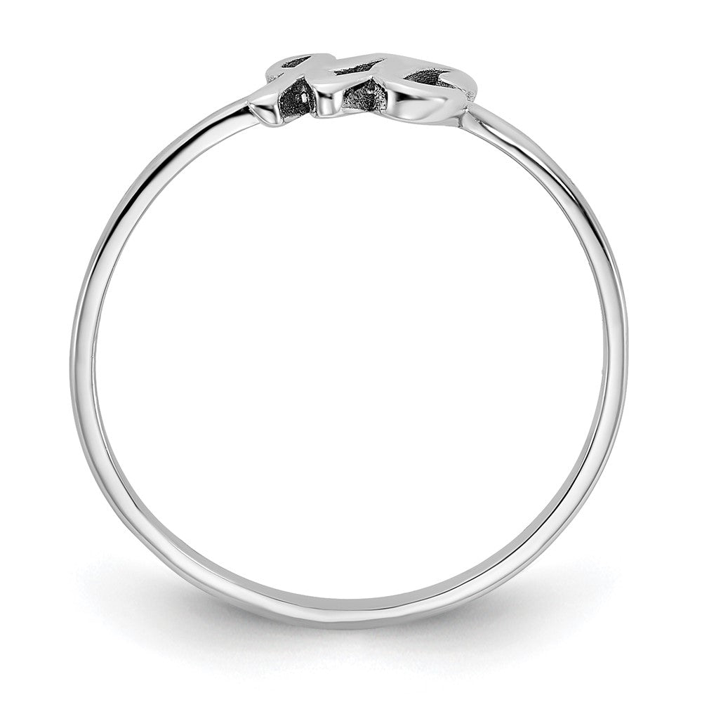 14kk White Gold Script or Block Font Double Initial Ring