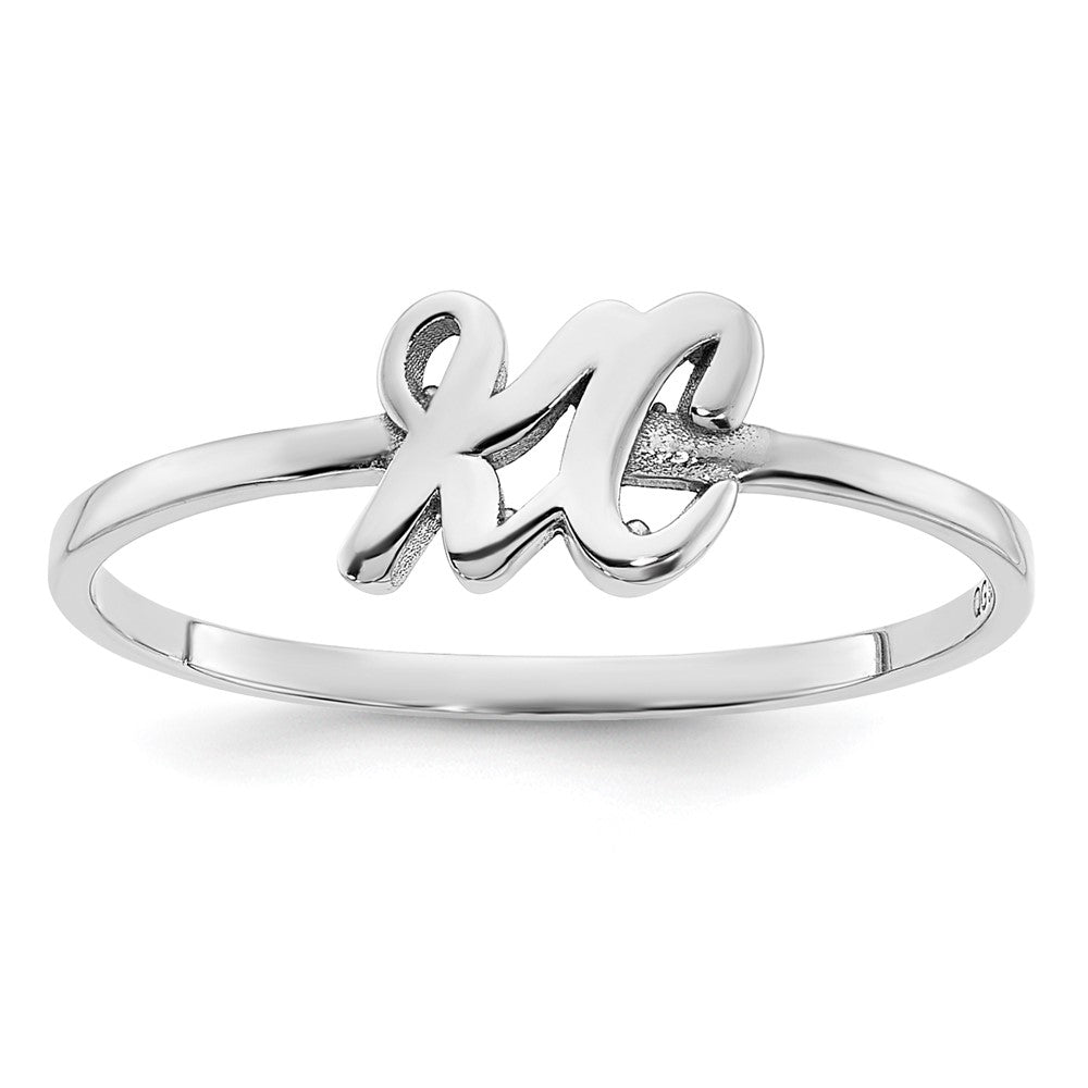 10k White Gold Script or Block Font Double Initial Ring
