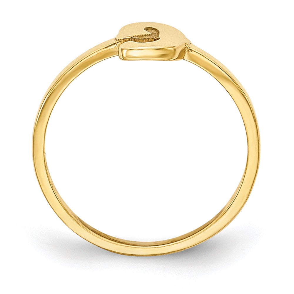 14k Yellow Gold Script or Block Font Initial Ring