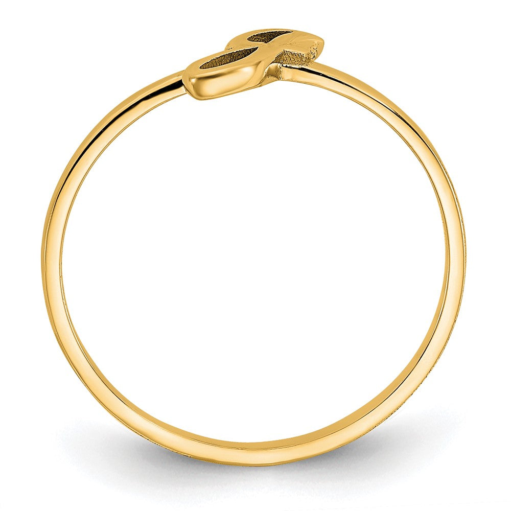 14k Yellow Gold Script or Block Font Initial Ring