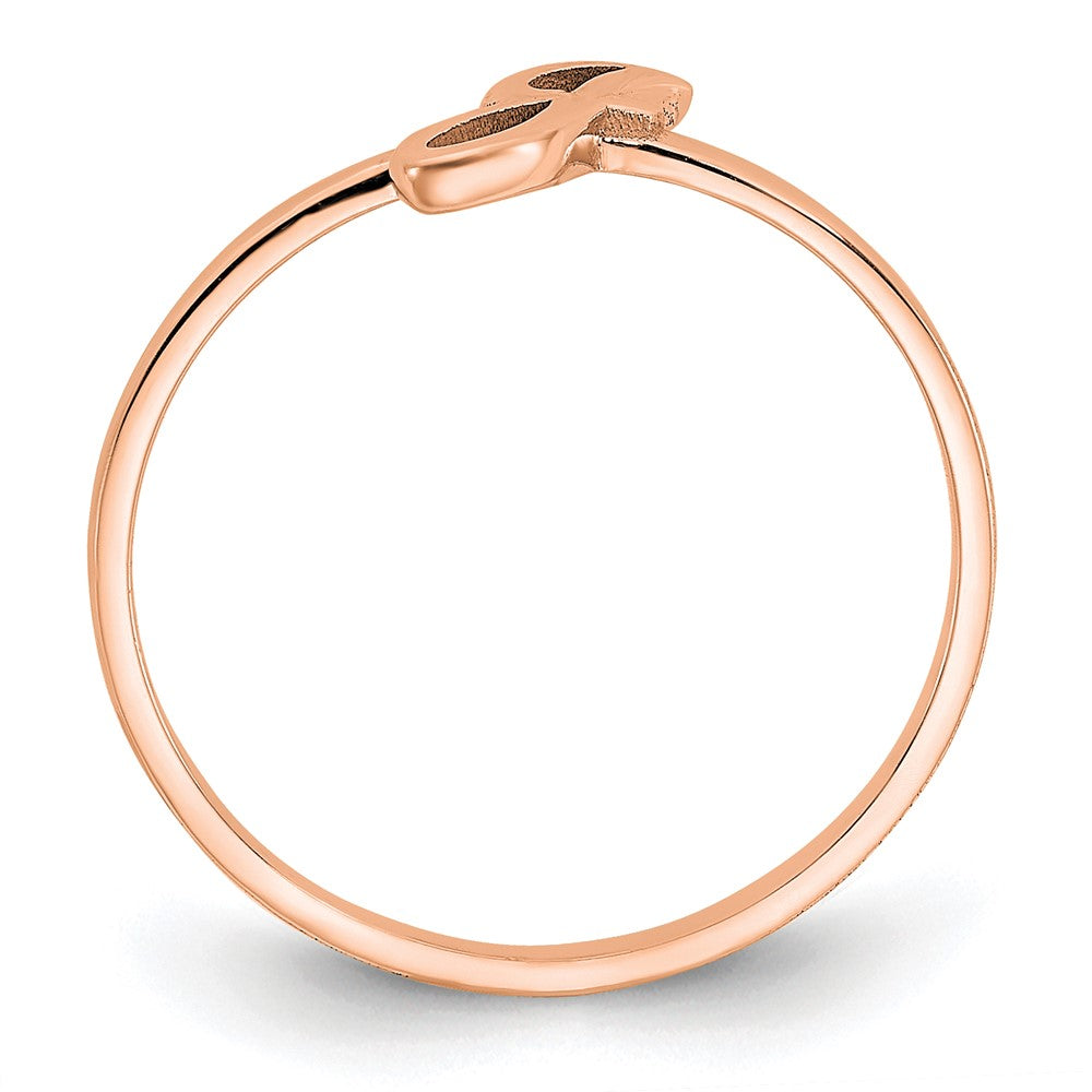 14k Rose Gold Script or Block Font Initial Ring