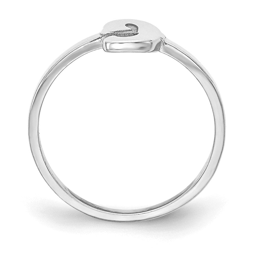 10k White Gold Script or Block Font Initial Ring