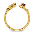 Sterling Silver/Gold-plated Letter A with Birthstone Ring