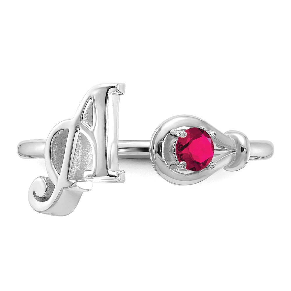 10KW Letter A with Birthstone Ring