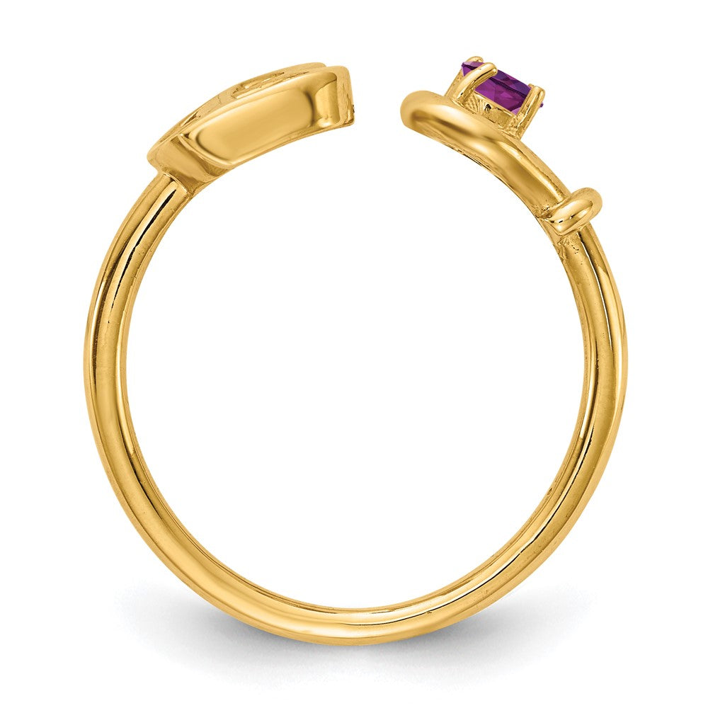 Sterling Silver/Gold-plated Initial B with Birthstone Ring