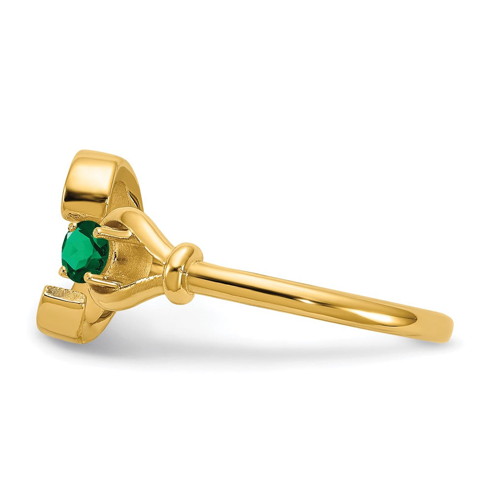 Sterling Silver/Gold-plated Letter C with Birthstone Ring
