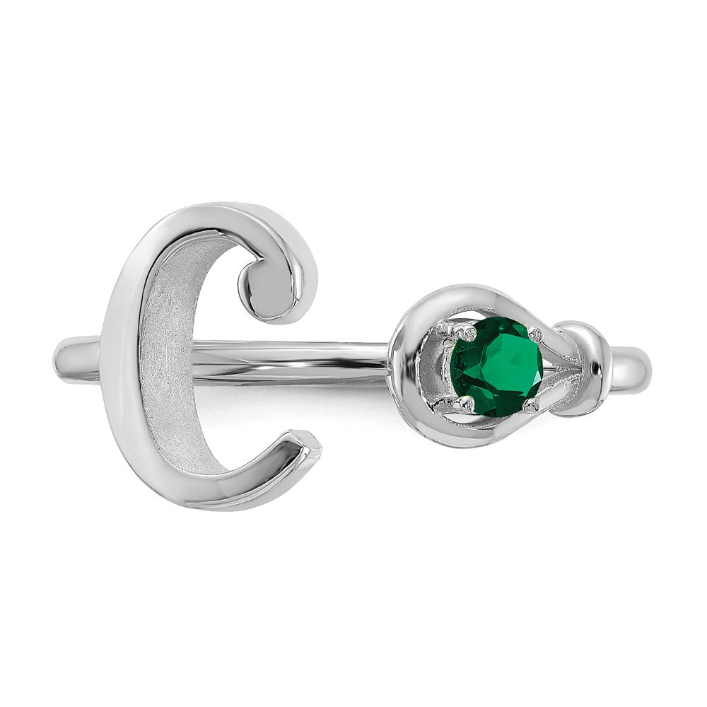 10KW Letter C with Birthstone Ring