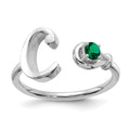 10KW Letter C with Birthstone Ring