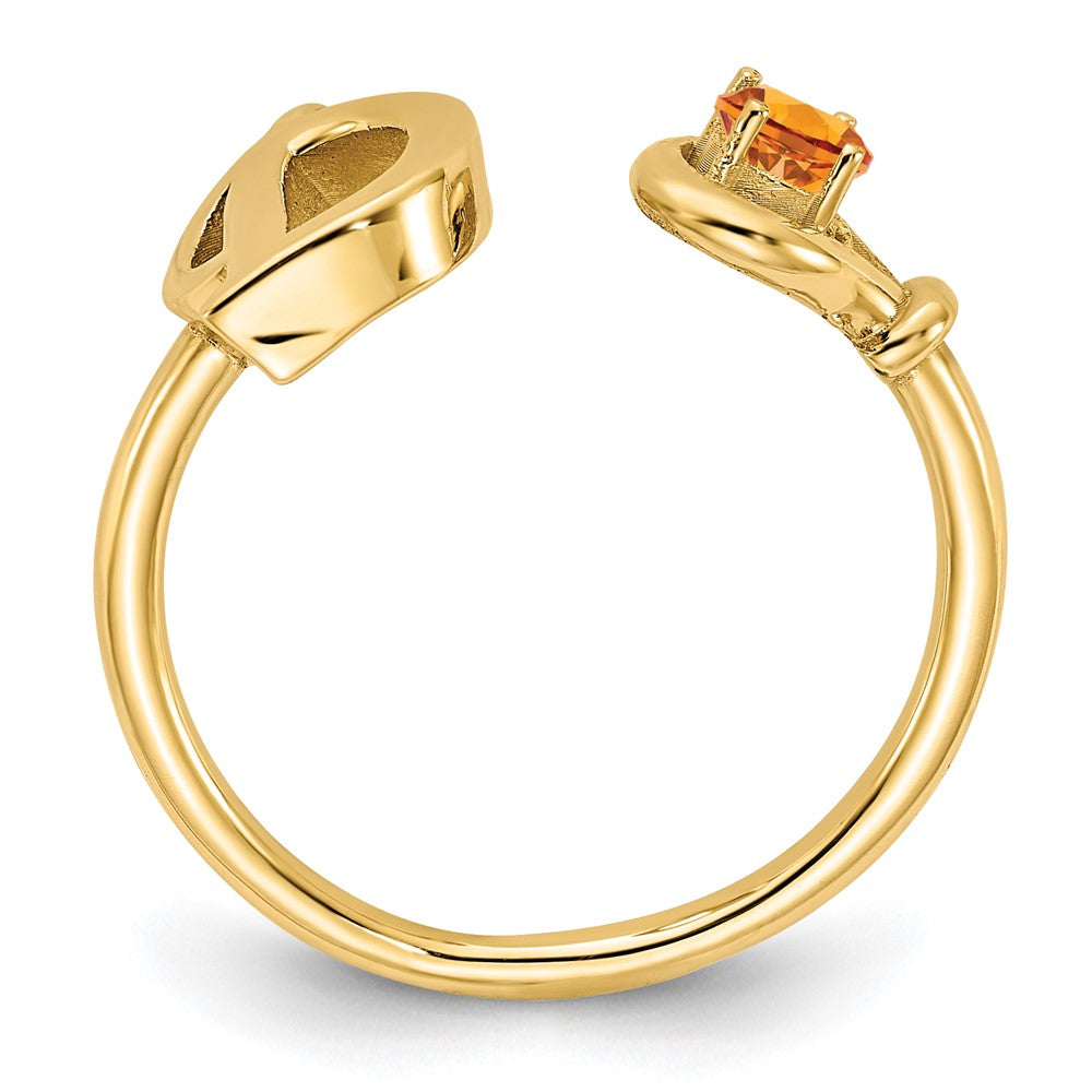 Sterling Silver/Gold-plated Letter D with Birthstone Ring