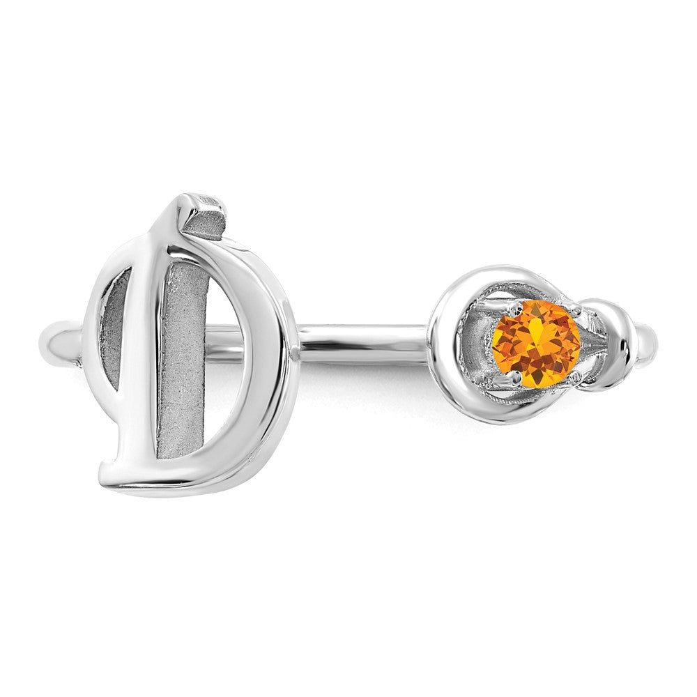 10KW Letter D with Birthstone Ring