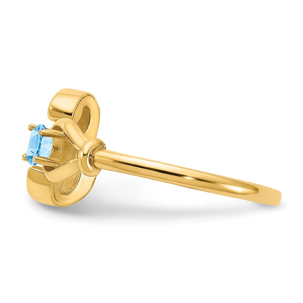 Sterling Silver/Gold-plated Letter E with Birthstone Ring