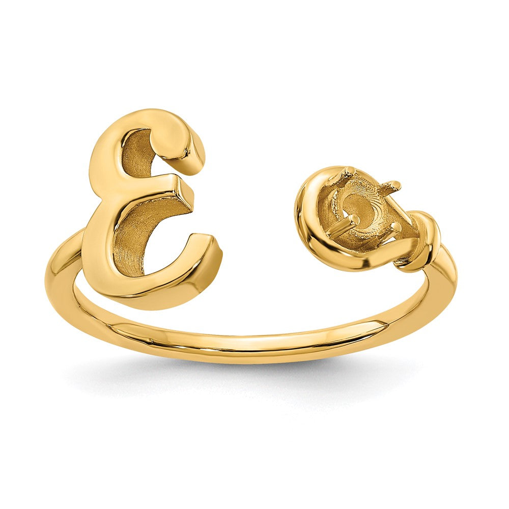 14KY Letter E with Birthstone Ring