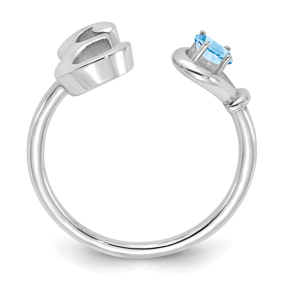 14KW Letter E with Birthstone Ring