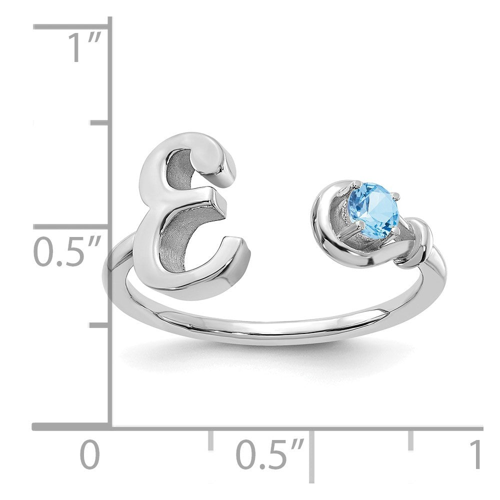 10KW Letter E with Birthstone Ring