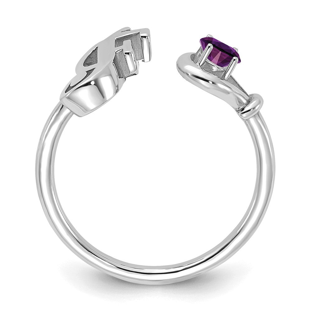 14 KW Letter F with Birthstone Ring