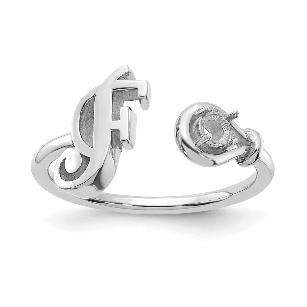 14 KW Letter F with Birthstone Ring