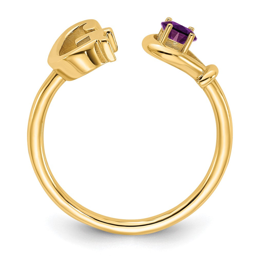 14KY Letter G with Birthstone Ring