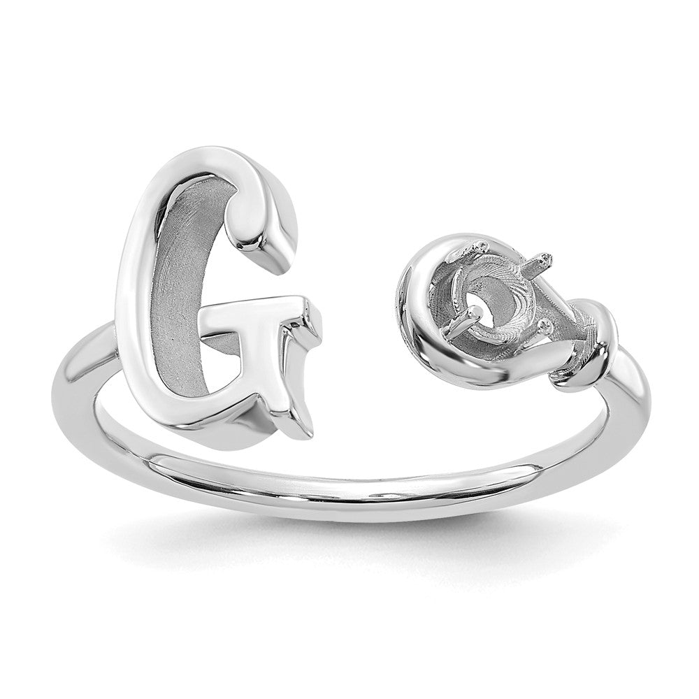 10KW Letter G with Birthstone Ring