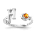 14KW Letter H with Birthstone Ring