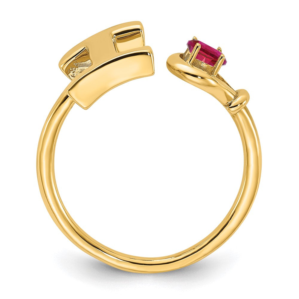 14KY Letter I with Birthstone Ring