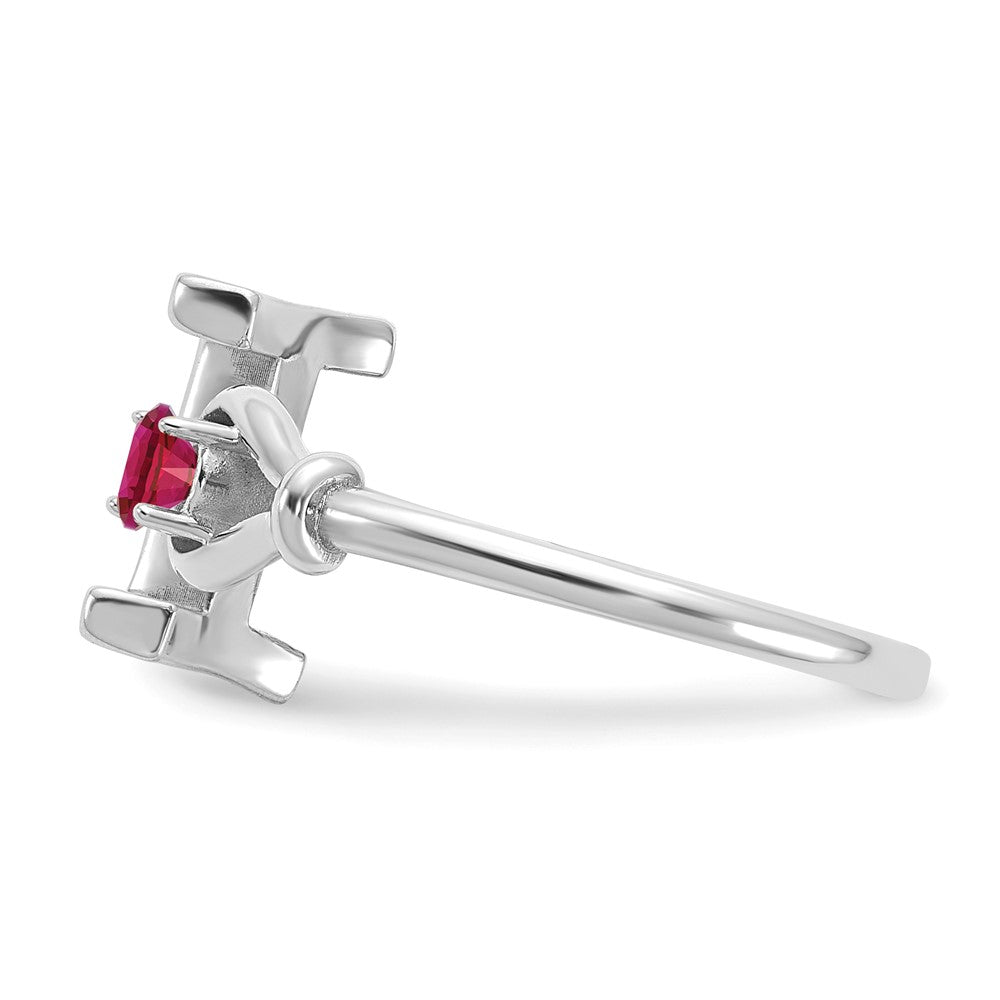 14KW Letter I with Birthstone Ring