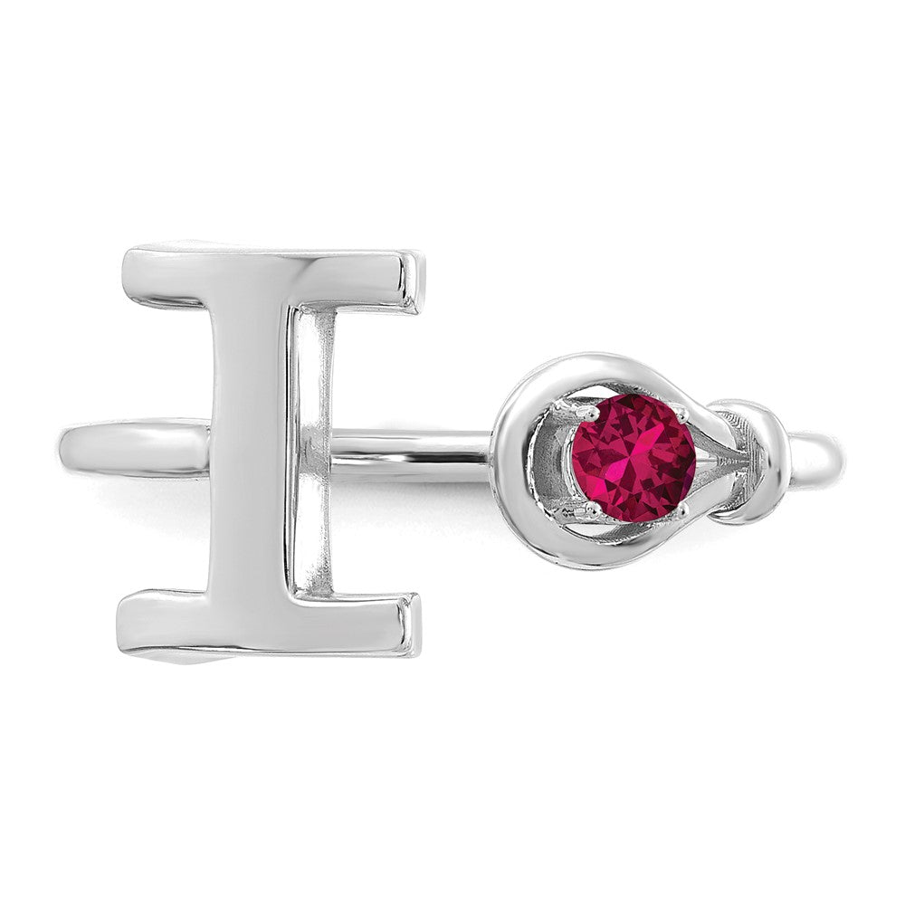 10KW Letter I with Birthstone Ring