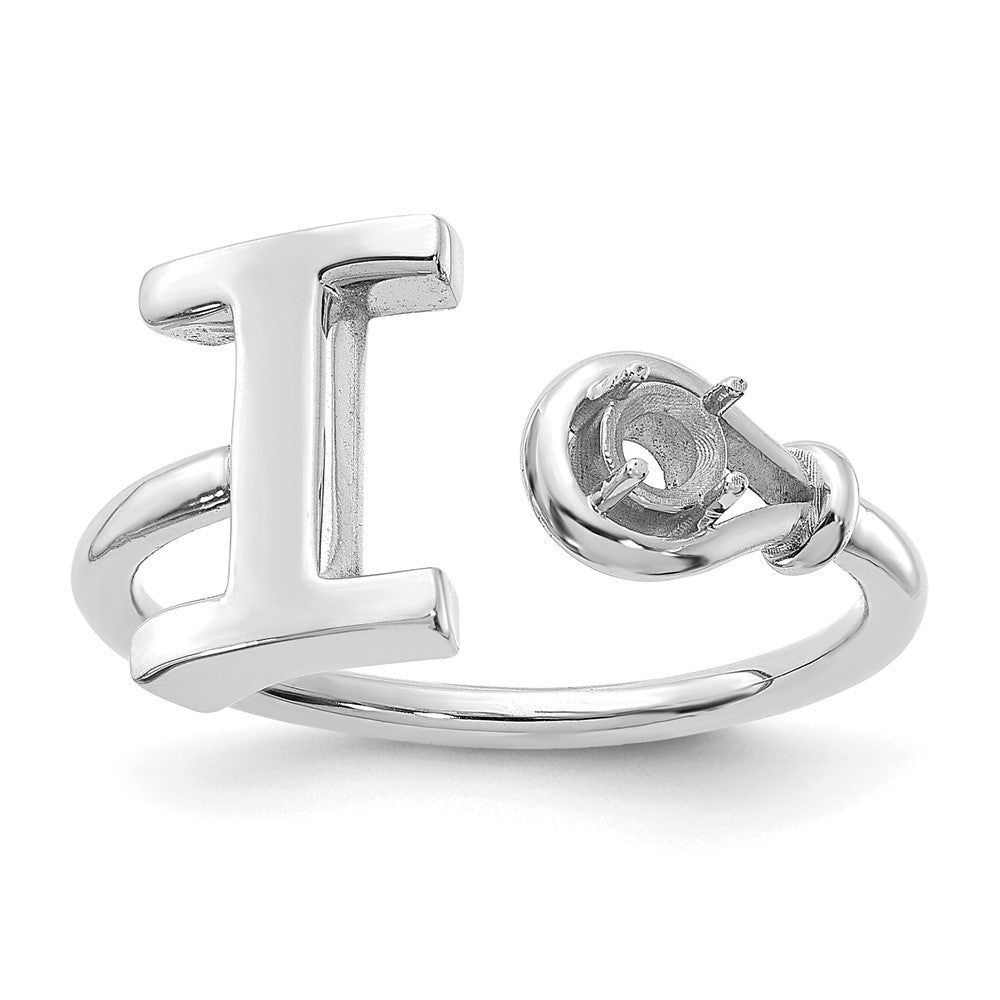 14KW Letter I with Birthstone Ring
