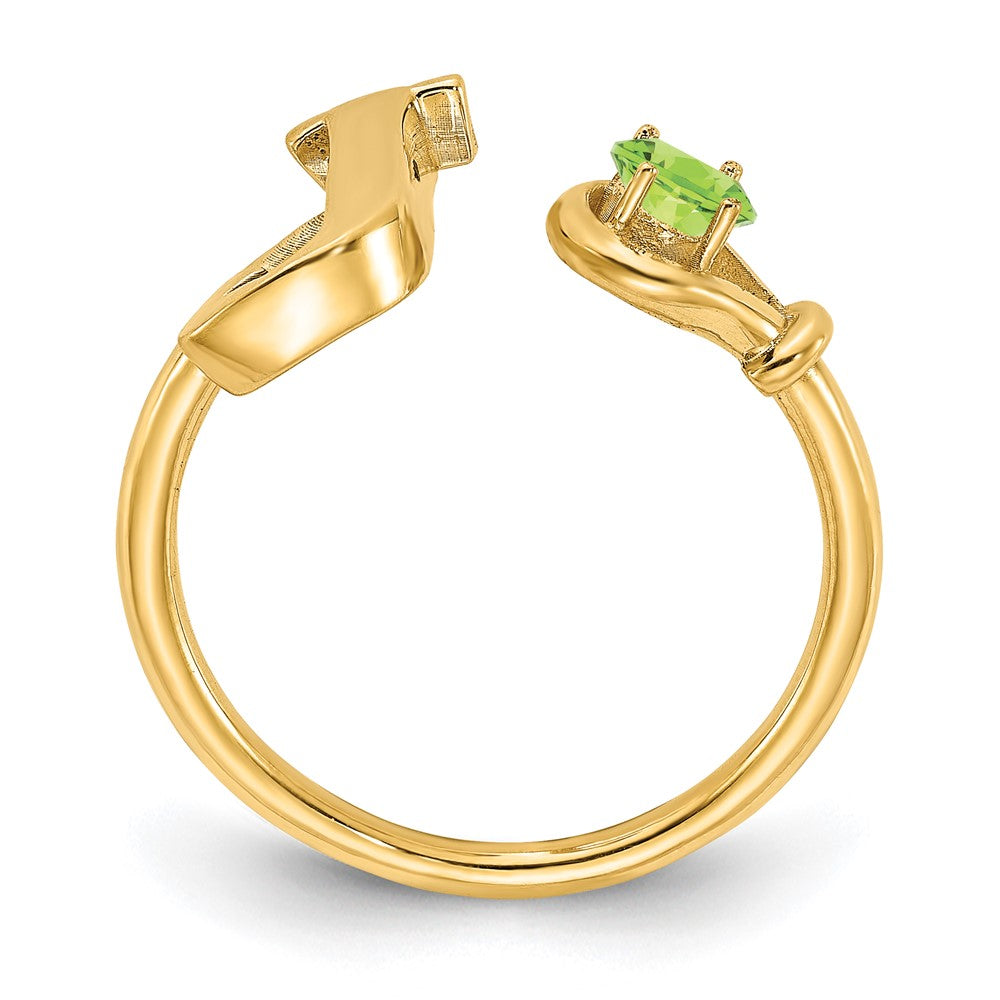 14KY Letter J with Birthstone Ring