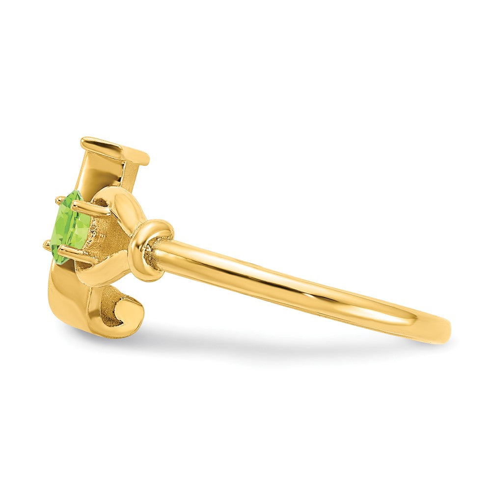 14KY Letter J with Birthstone Ring
