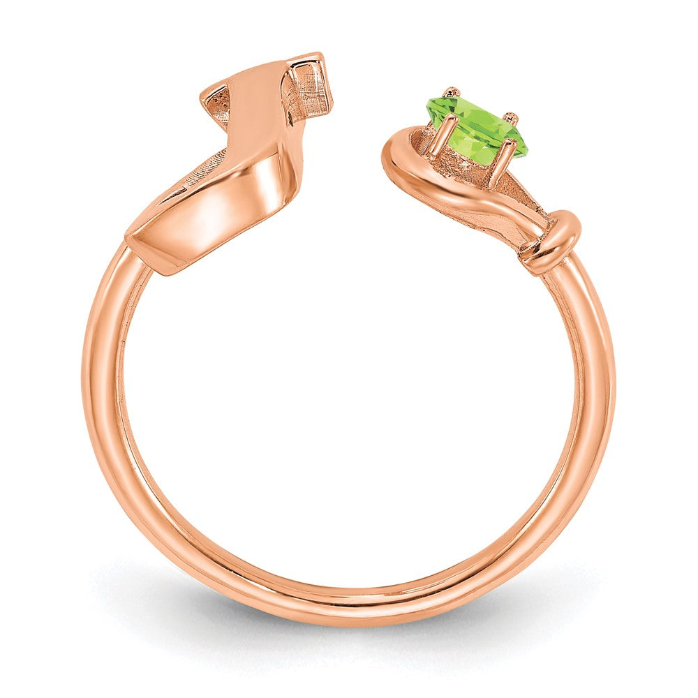 Sterling Silver/Rose-plated Letter J with Birthstone Ring