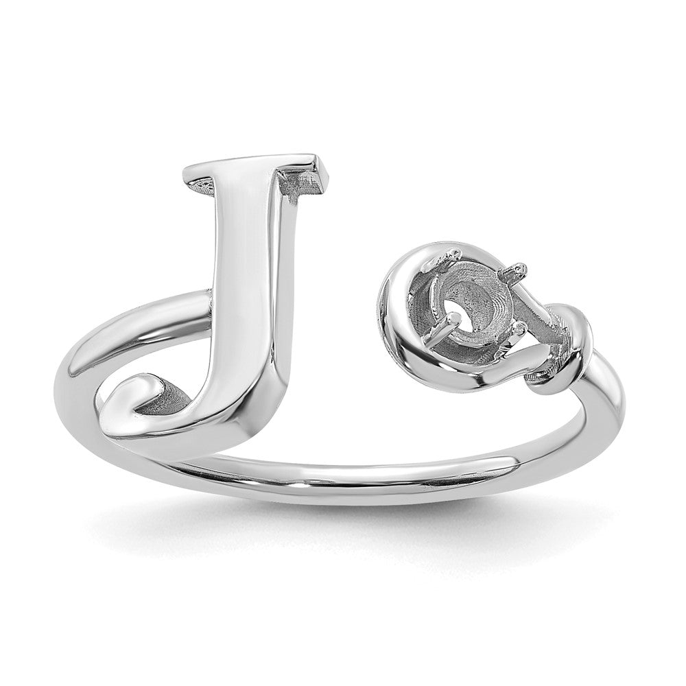 14KW Letter J with Birthstone Ring