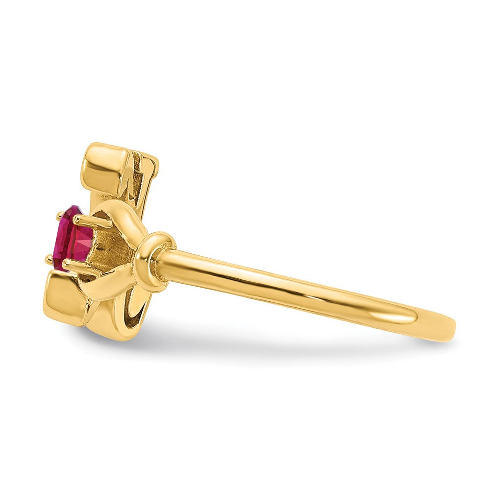 Sterling Silver/Gold-plated Letter K with Birthstone Ring