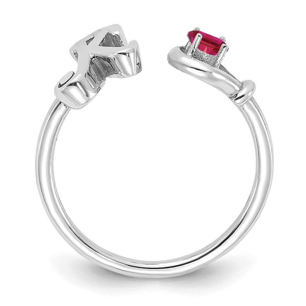10KW Letter K with Birthstone Ring