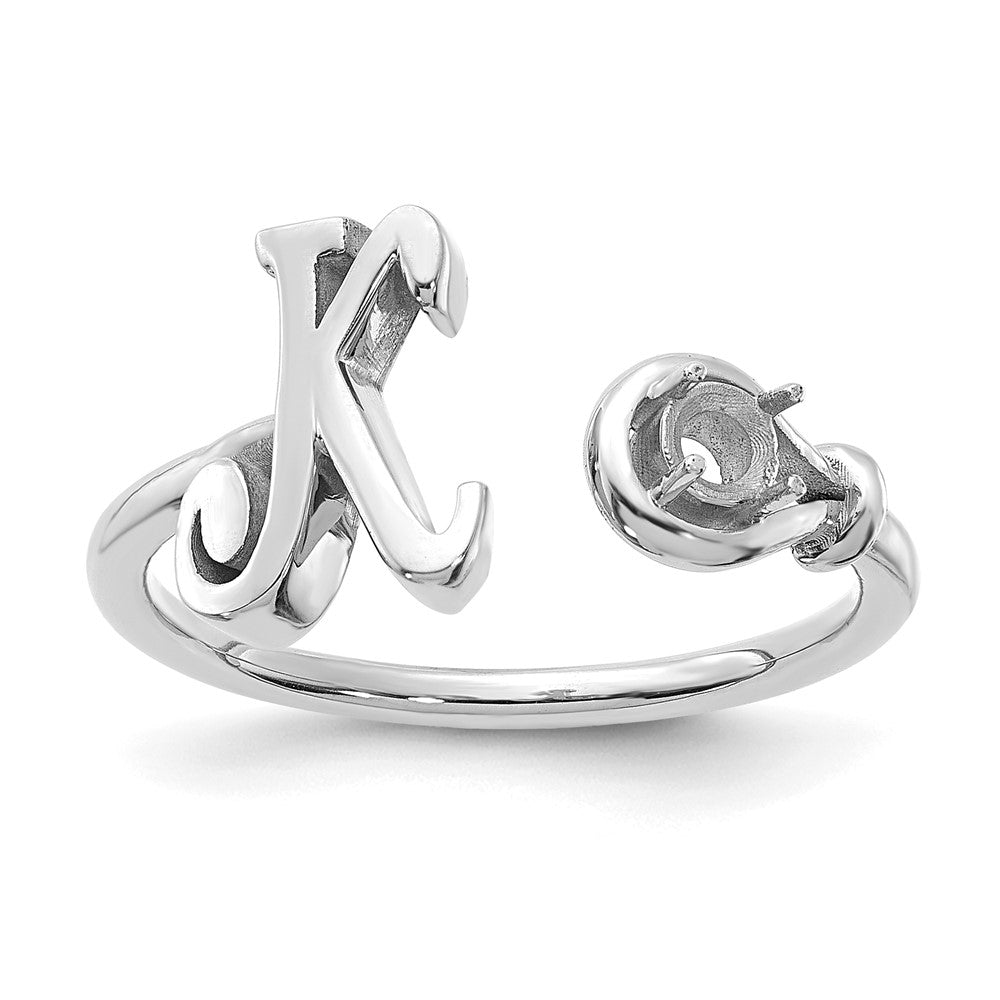 10KW Letter K with Birthstone Ring
