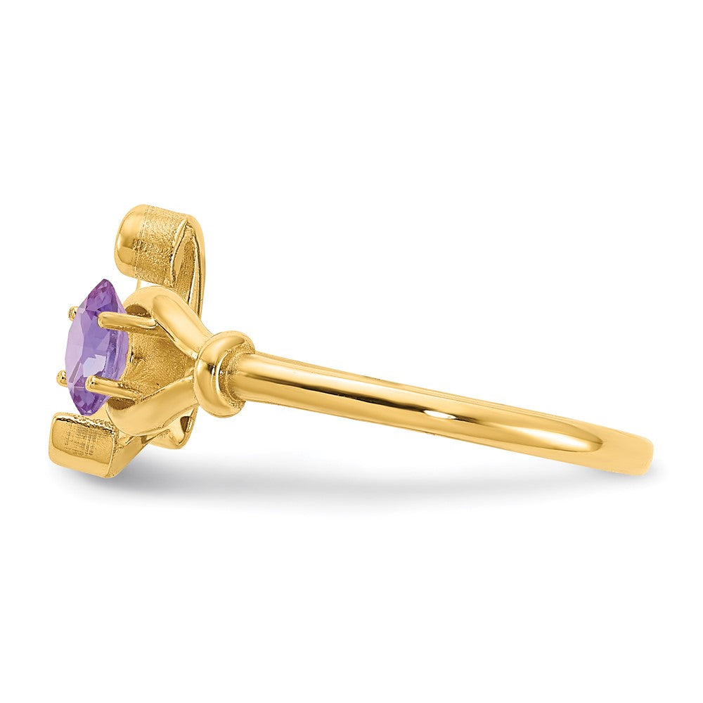 Sterling Silver/Gold-plated Letter L with Birthstone Ring