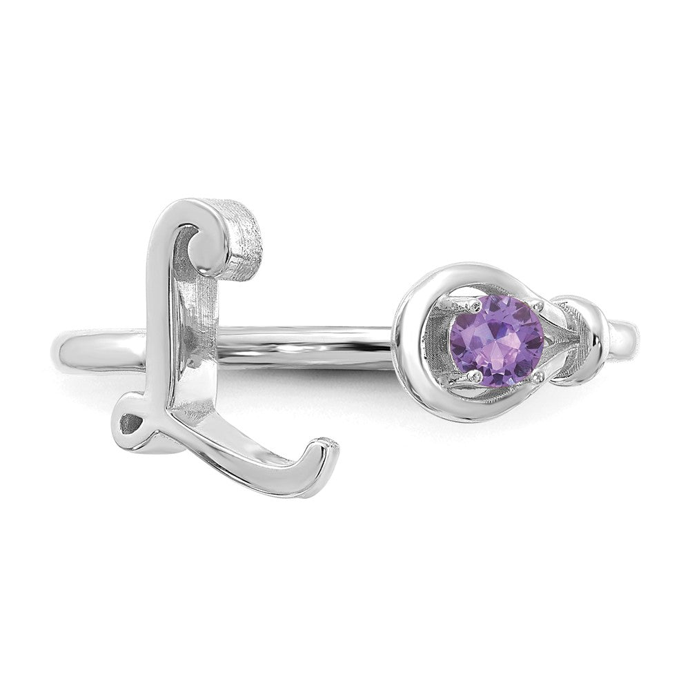 14KW Letter L with Birthstone Ring