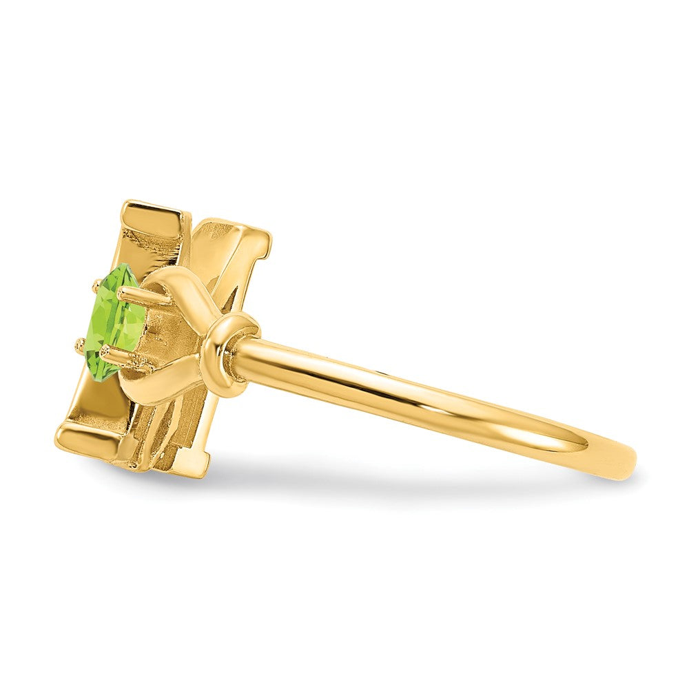 Sterling Silver/Gold-plated Letter M with Birthstone Ring