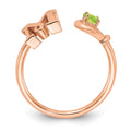 Sterling Silver/Rose-plated Letter M with Birthstone Ring