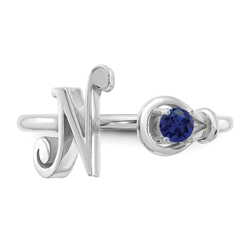 10KW Letter N with Birthstone Ring