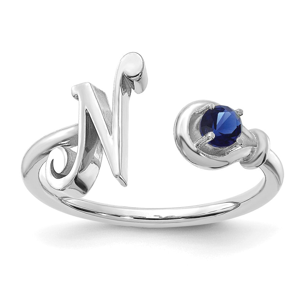 10KW Letter N with Birthstone Ring