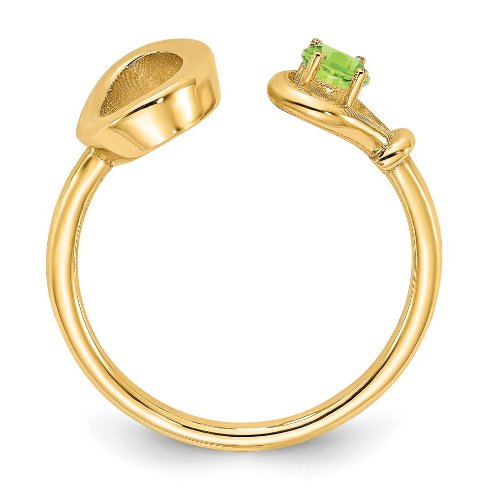 Sterling Silver/Gold-plated Letter O with Birthstone Ring